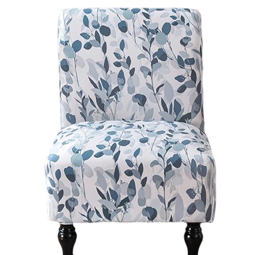 Housse de chaise extensible bleue pour simplifier le nettoyage du salon