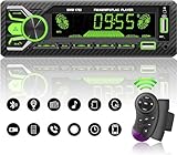 RDS Car Radio with Voice Control, 5.2 Dual Bluetooth with Hands-Free Kit, FM & AM Car Radio with Car Locations and Finding, iOS & Android 1 DIN MP3 Car Player, 2USB/SD/TF/AUX/Fast Charging/SWC, 30