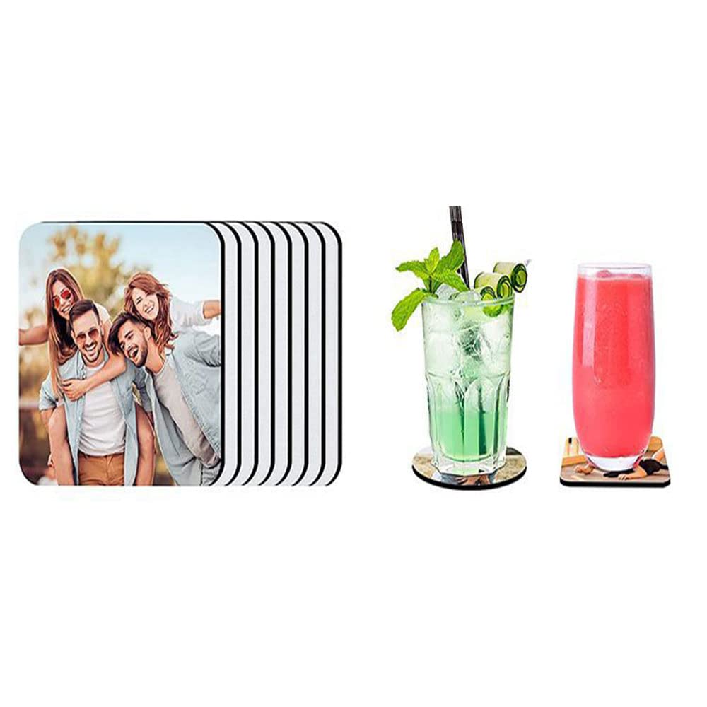 rflaueo 20pcs 9x9cm Sublimation Blanks Coasters Blank Heat Transfer Cup Mat for DIY Crafts Home Kitchen Decor(U12-20) - Image 4