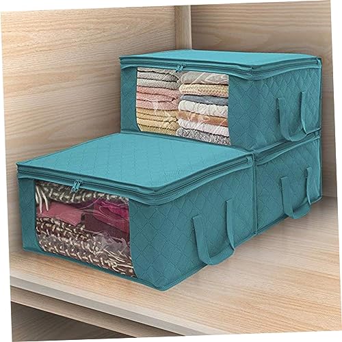 Zerodeko Heavy Duty Extra Clothes Storage Bag Quilt Bag Nonwoven Organizing Box Zipper and Window2