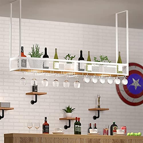 Deckenweinregal mit Beleuchtung, Hängeaufbewahrung für kopfüber hängende Weingläser, Elegante Bardekoration, platzsparendes Design, perfekt für Zuhause und Gastronomie
