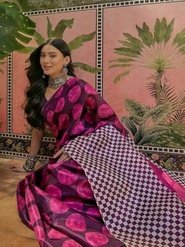 Image of SIRIL Women's Cotton Printed Saree With Unstitched Blouse Piece