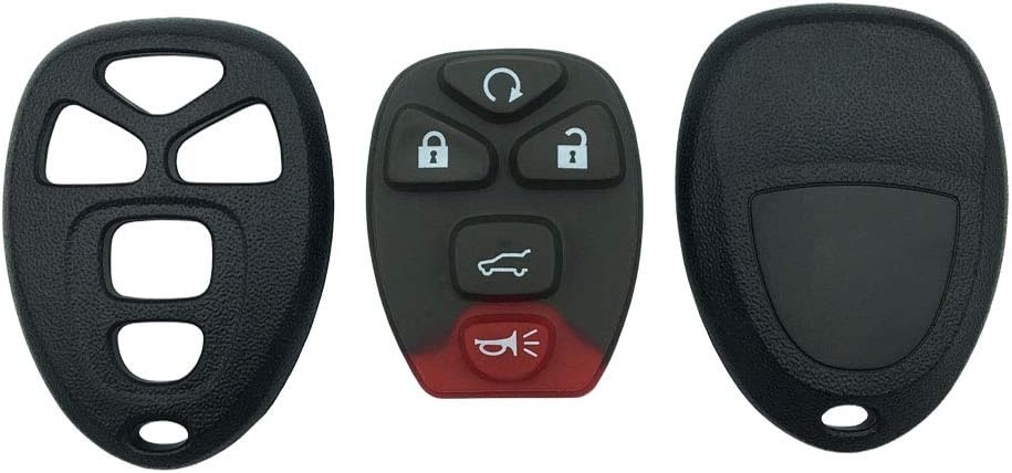 Replacement Keyless Entry Remote Key Fob Shell Case with 5 Button Fit for Chevy Suburban Tahoe Traverse / GMC Acadia Yukon / Cadillac Escalade SRX/ Buick Enclave / Saturn Outlook 2007 2008 2009 2010
