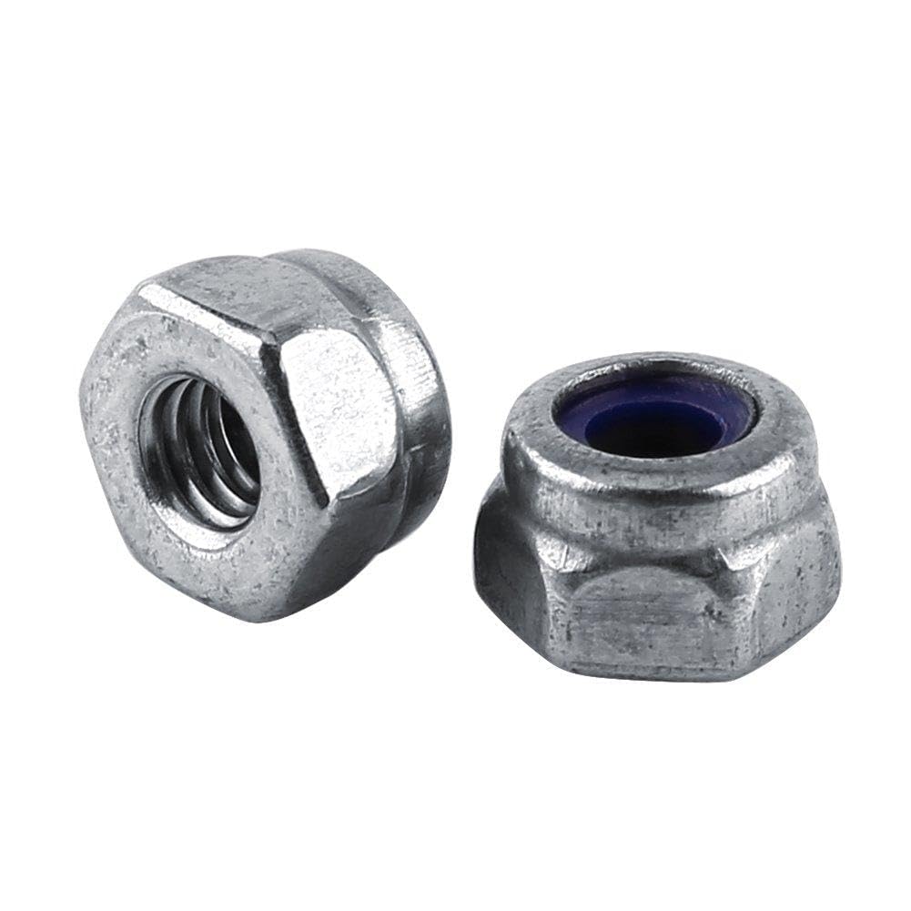 Juego Premium de Tuercas de Seguridad Hexagonales con Inserción de Nailon de Acero Inoxidable SS304 (M3 (100 piezas/paquete))