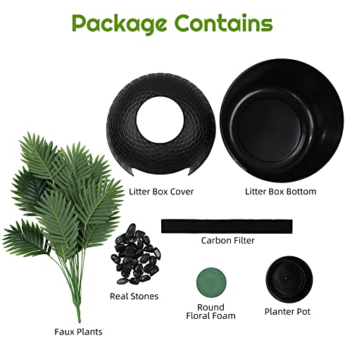Caja sanitaria para gato grande con filtro carbón y planta negra miniatura 5