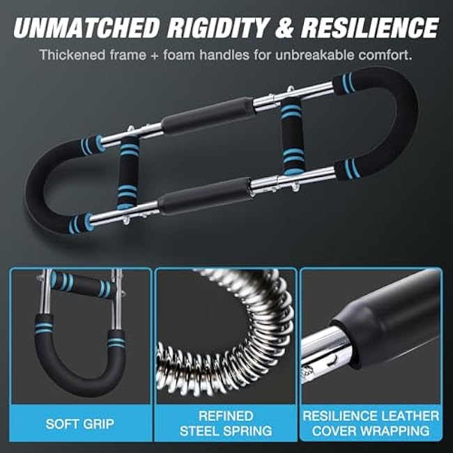 Twister Arm Trainer, Chest Workout Equipment, 66-110lb Adjustable Chest Trainer for Men, Arm Exercise Equipment Strength Training, Home Workout Equipment with Portable Spring Resistance