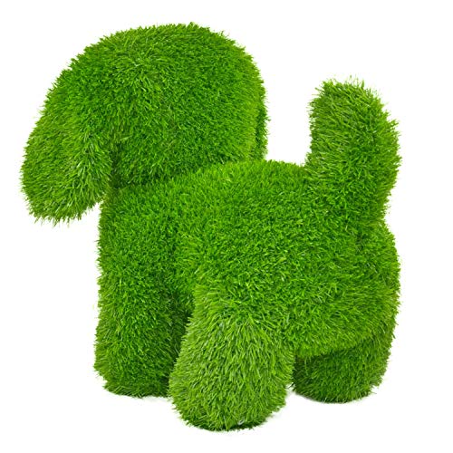 Kögler 53248 - AniPlants Hund stehend, Deko-Figur aus Kunstrasen, ca. 36 x 20 x 33 cm groß, wetterfest und formstabil, mit Ankern zur Befestigung, ideal als Deko für Garten und Haus