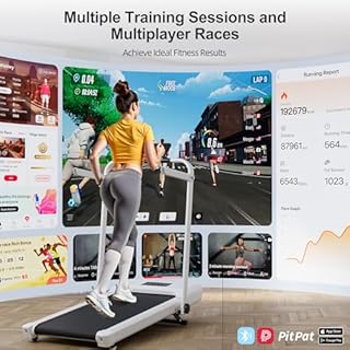 DeerRun Walking Pad Treadmill with Incline and Handle Bar, 4-in-1 Foldable Under Desk Treadmills for Home Small or Office, 300 lbs Capacity 3.0 HP Folding Portable Walking Pad with APP