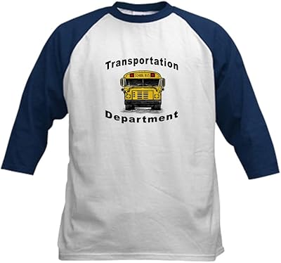 CafePress Transportation Department Kids Baseball Jersey Kids Cotton Baseball Jersey, 3/4 Raglan Sleeve Shirt Navy/White