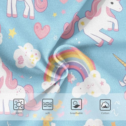 Wusikd Cute Unicorns Rainbows Girls' Underwear Cotton White Stars Clouds Girls Briefs Soft Toddler Underwear 2T3