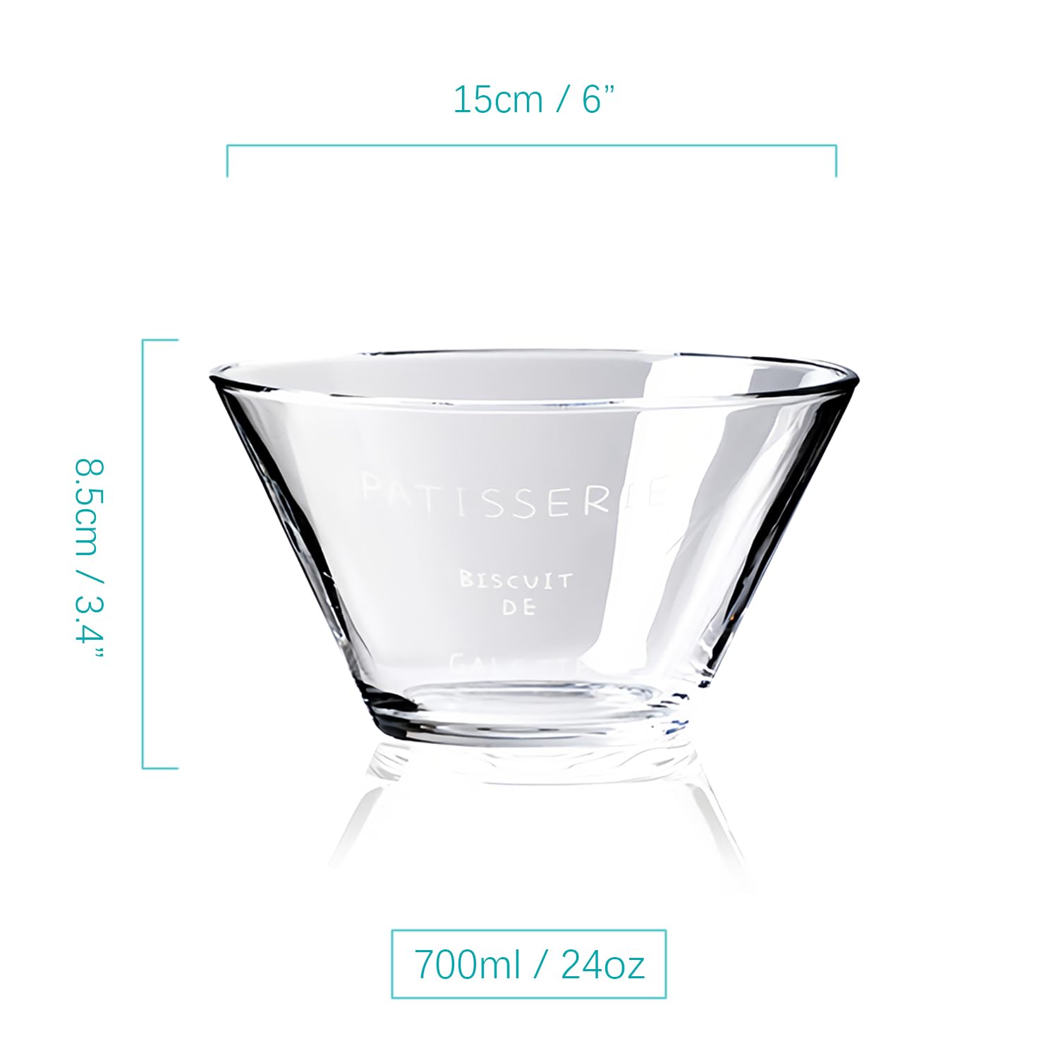 Müslischalen aus Glas, 700 ml, Miso Suppenschalen, Porzellanschale, mikrowellengeeignete Schalen (4 Stück)