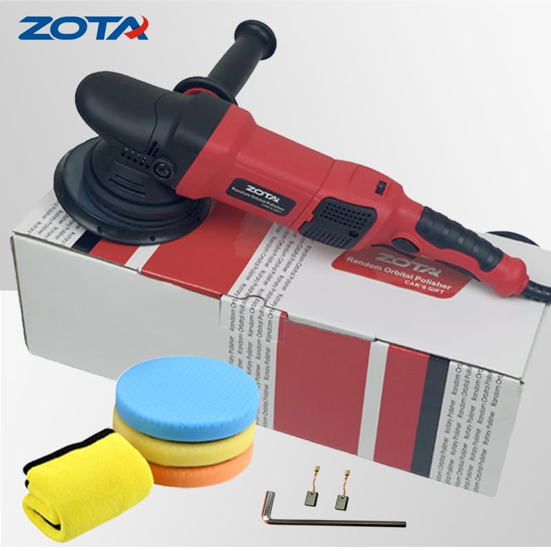 Image of ZOTA Car Bufer, 6 inch 900W buffer polisher,21mm Long-Throw random orbital polisher buffer with 6 Variable Speed 2000-4800rpm car buffers and polishers kit for Car Boat Polishing and Waxing