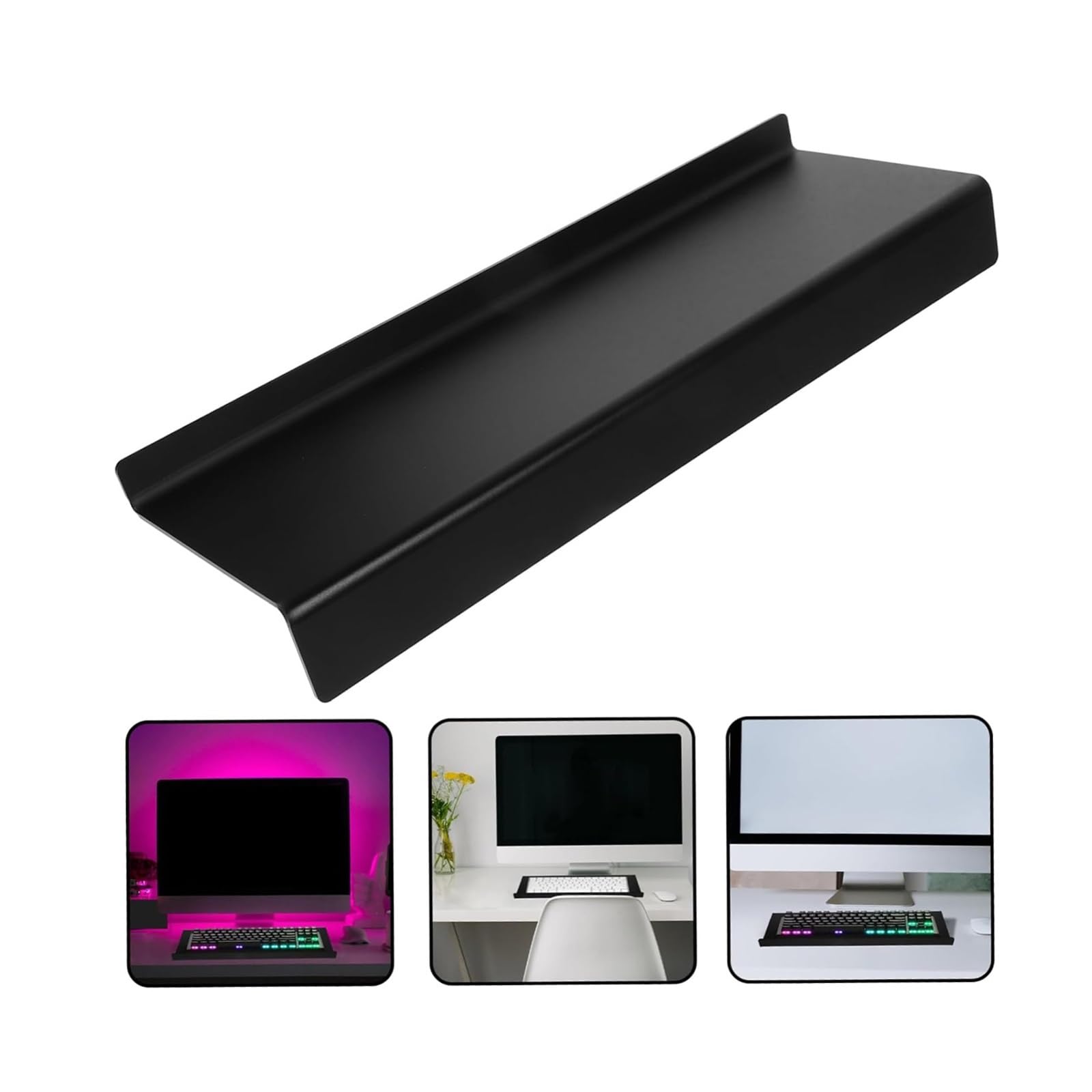 RGOEMHJ Tilted Keyboard Stand PC Computer Ergonomic Lifter Transparent Tray Suitable for typing(Black)