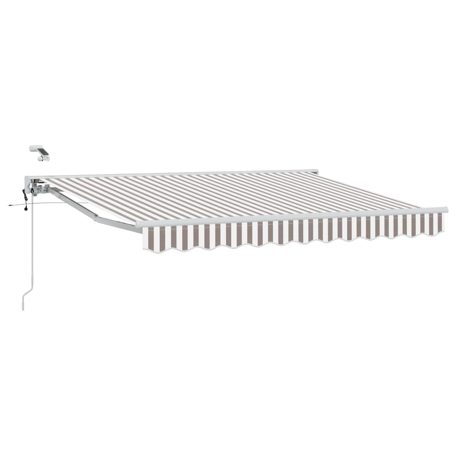 Tenda da sole elettrica estensibile, grigio chiaro, bianco, 3 x 2,5 m, con protezione solare in poliestere resistente alle intemperie e robusto telaio in acciaio verniciato a polvere, per