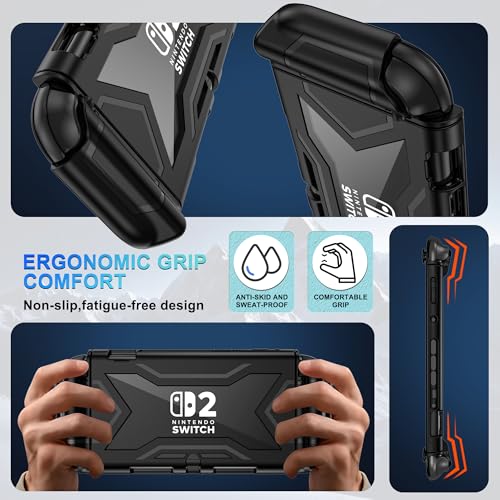 Funda para Nintendo Switch 2 2025 protectora de TPU con 2 tapas de agarre 6