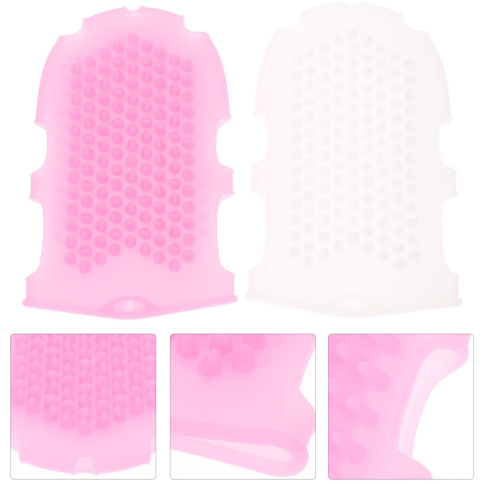 COHEALI 2 guantes de silicona para baño, cepillos de masaje, guantes de baño, cepillos de masaje de silicona para hombres y mujeres (color al azar)