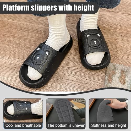 Cute Bear Design Slippers Indoor Cozy Slippers Soft Cartoon Animal House Shoes for Comfort and Relaxation,Sizes 6.5-103