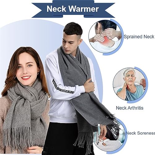 Heated Scarf for Women Rechargeable,Intelligent Electric scarf, USB Mini Cold Weather scarf with pộwệr bẫnk with 3 Heating Levels, Auto Off Feature for Men,Girls4