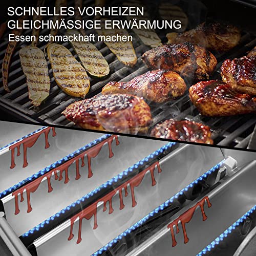 Vnierxful 7636 Edelstahl Flavorizer Bars für Weber Spirit I & II 300 Series, Spirit E310, E320, E330, S310, S320, S330, 38,9CM Hitzeplatte, Grill-Ersatzteile Aromaschienen für Weber Spirit