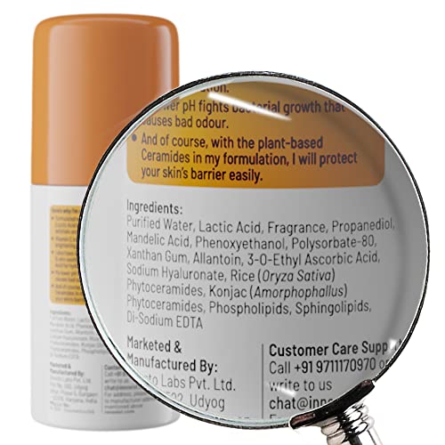 Chemist at Play UnderArm Roll-On with 5% AHA, Lactic Acid & 1% Mandelic Acid | Prevents Body Odour, Brightens Skin & Exfoliates Underarm | For... - Image 6