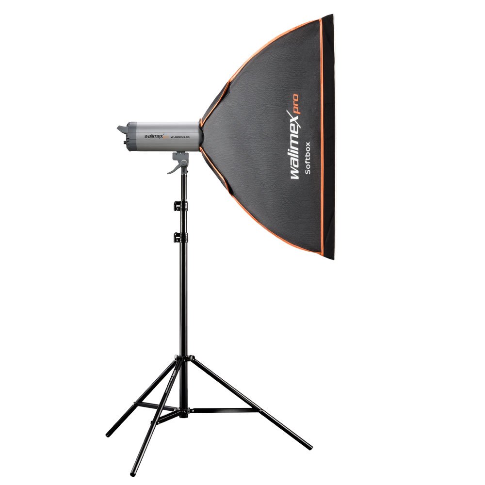 Walimex Pro Softbox Orange Line 90X90 - Accesorio para Camara 1.67 Kg, 455 Mm, 900 Mm, Negro, Blanco