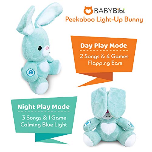 Lapin en peluche – Lapin interactif en peluche douce Peekaboo de 40,6 cm de haut. Jouet animal Peek a Boo pour enfants de 6 mois à 5 ans – Image 6