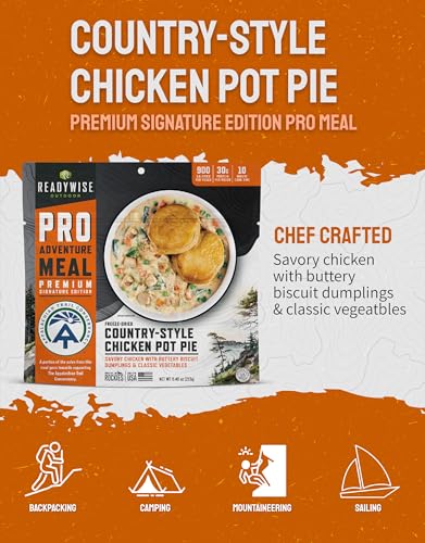 ReadyWise Outdoor Pro Adventure Meal - Country-Style Chicken Pot Pie, 2 Servings, 1 Pouch, 900 Calories, 30g Protein, Freeze Dried Food & Dehydrated Backpacking Camping Meals, up to 5 Year Shelf Life - Image 4