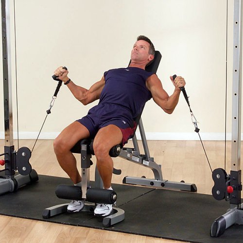 Image of Body-Solid (GDCC250B) Cable Crossover Exercise Machine for Home & Light Commercial Gym, Functional Training Center with Dual Weights Stack & Pulley Cable Workout Machines, Black