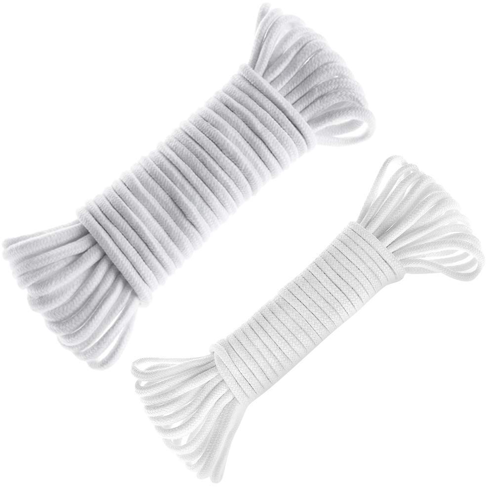 ORIMERCSelf Watering Capillary Wick Cord (30 feet 1/6 inch+50 feet 1/4 inch) Vacation Plant Sitter DIY Self-Watering Planter Pot Automatic Wicking Hydroponic System Potted Auto Seedling Waterer Rope