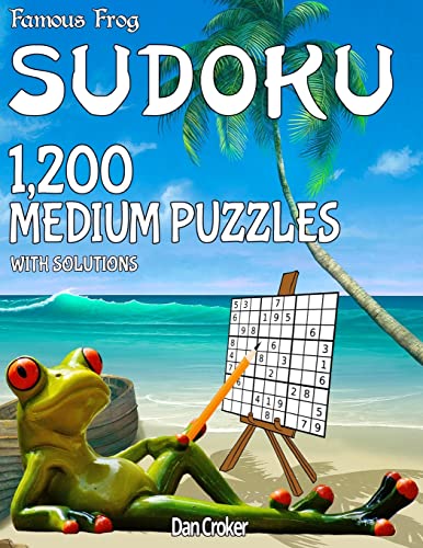 Famous Frog Sudoku 1,200 Medium Puzzles With Solutions: A Beach Bum Series Book