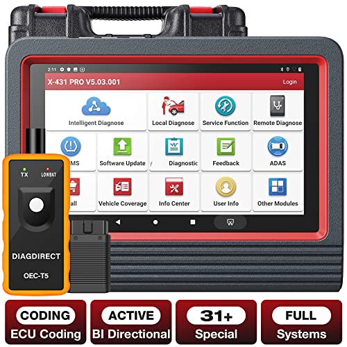 LAUNCH Scanner X431 PROS V4.0, 2022 OE-Level Bi-Directional Full System Scan Tool, Diagnostic Scanner with 31+ Services, ECU Coding, IMMO Service, AutoAuth for FCA SGW, TPMS as Gift, Free Update