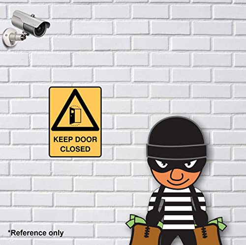 Image of CVANU Keep Door Closed Safety Sign Sticker Self Adhesive PVC Vinyl (Pack of 2)