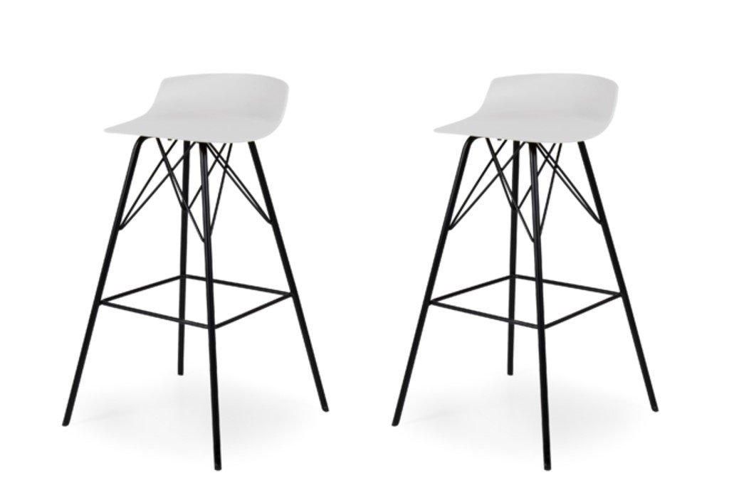 Tenzo Tori Set of 2 Bar Stools Plastic/Polypropylene/Steel