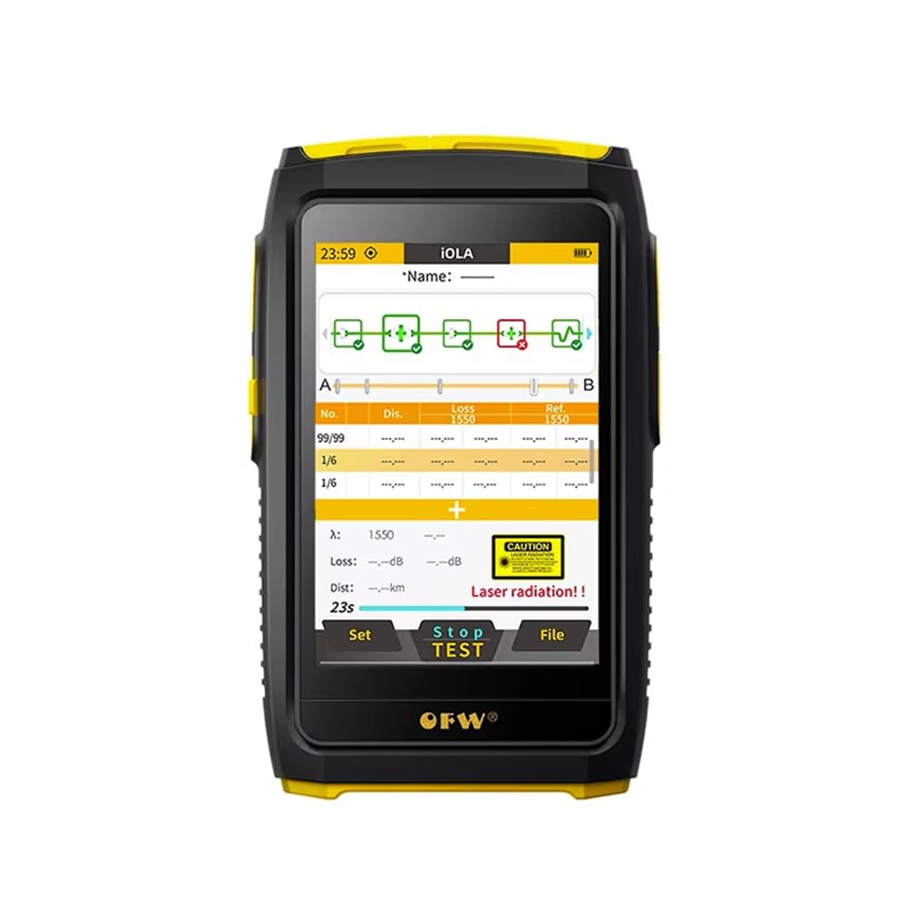 Mini OTDR Riflettometro ottico di campo del tempo, tester multifunzionale di fibra ottica OTDR 1550nm 20dB riflettometro ottico touch screen OPM VFL(Con iola)