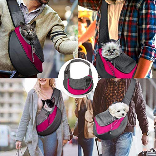 Tragetuch Klein Hund Tragetasche Welpen Umhängetasche Haustier Transporttasche mit Verstellbarer Schultergurt Hundetragebeutel Mesh Hundetrage Outdoor Katzentrage Kleintiere Hundetragetuch Reise