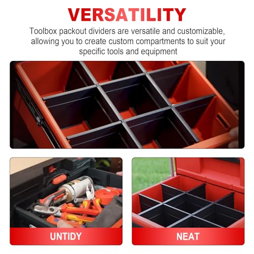 Aillsa 48-22-8472 Packout Drawer Dividers for Milwaukee Packout 2-Drawer Tool Box &Milwaukee Packout Organizer(Red)