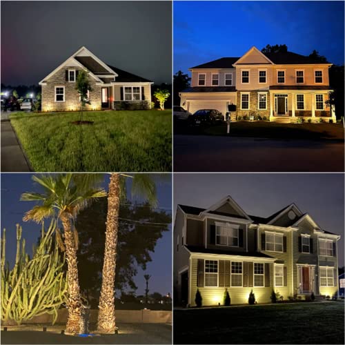 Venus Manufacturing 6 Pack Low Voltage Landscape Spotlight 20W Halogen Outdoor Landscape Lighting Kits 145 Lumen Black Waterproof Flood Lights 12V 2800K Warm White Metal Tree Lights For Garden & Yard #TOP4