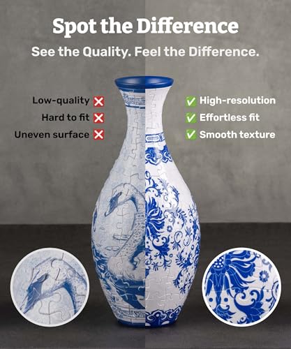 image for Pintoo 3D Puzzle Vase Unique Flower Vase Made by 160 Curved Plastic Pu