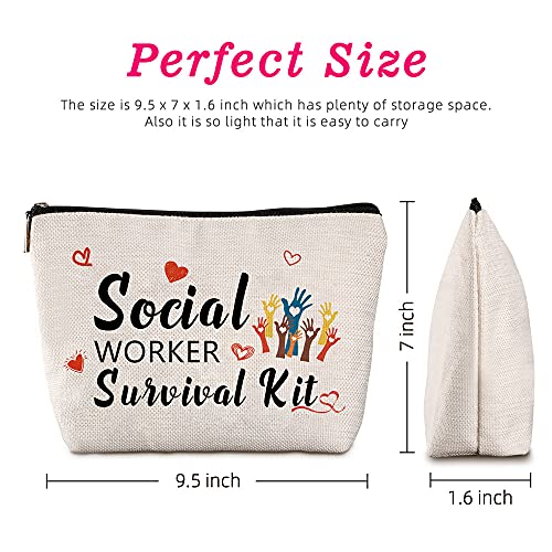 Java Wood Social Worker Gifts For Women Survival Kit Funny Travel Zipper Makeup Bag Graduation Woman A Truly Great Cosmetics Portable Bags Work Birthday Christmas #TOP3