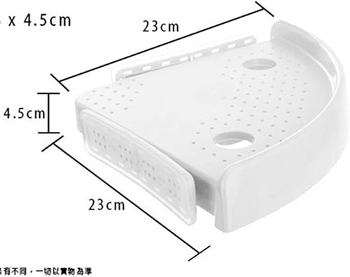 Miniatura 3 de TAUFAOD Estante de triple esquina, soporte de almacenamiento, estante de esquina a presión para baño, soporte de pared con agarre triangular para