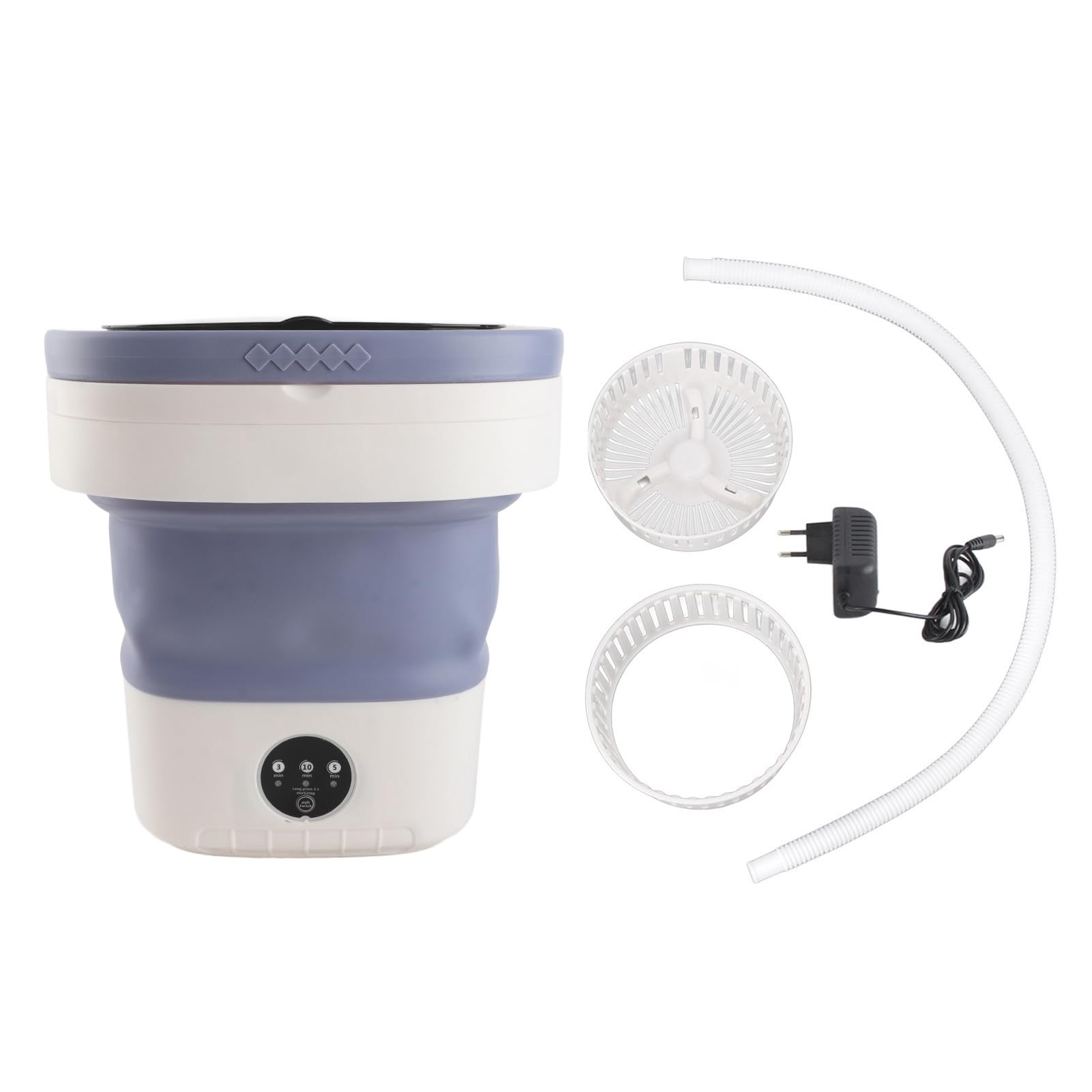 Mini Lavatrice a Secchio Portatile Pieghevole con Centrifuga Morbida per Uso Domestico e Dormitorio (Viola)