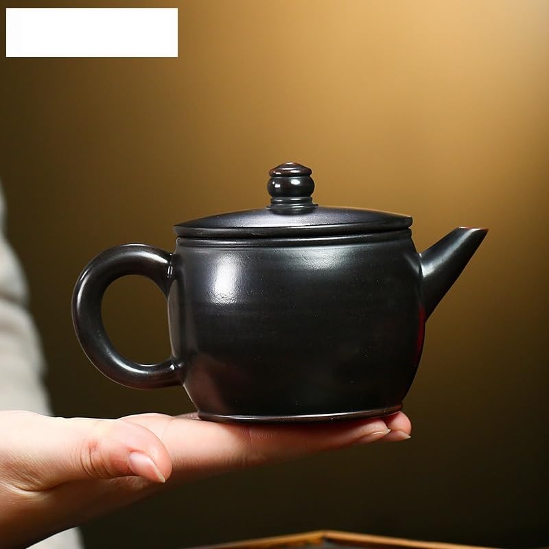 Théière Vintage en Argile Violette de 260 ML, fabriquée à la Main en Grande quantité à partir de Terre Crue Violette, avec Filtre et Accessoires pour Service à thé Zisha.