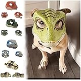 PIPI Dog Dinosaur Mask Headgear-Open Mouth Feeding-Tyrannosaurus Pet Full Face Gala Funny Chin-Suitable for Large and Medium Dogs (C) 6.7*7.5*9.8 inches