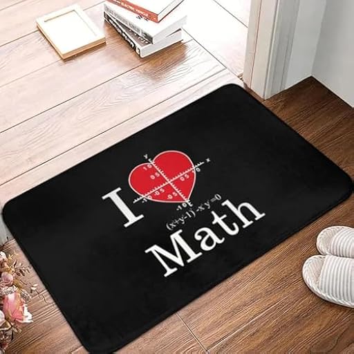 EAEQKOUC 3D 3D Personalizado I Love Math Patrón Puerta Principal Suelo Felpuda de Entrada Friki Interior Friki Baños Felpudo de Cocina Alfombra de jardín - 60x90cm | Ya disponible en tu tienda friki favorita! En mundofriki.es!