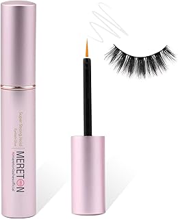 MERETON False Eyelash Glue Super Strong Hold Lash Glue Professional Latex Free Eyelash Glue Waterproof Clear Lash Glue Best White Strip Lash Adhesive Suitable For Sensitive Lash Adhesive 0.17oz
