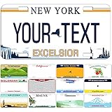 50 State Custom License Plate | Personalized New York Mini License Plates 3'x6' for Kids Toy Car...