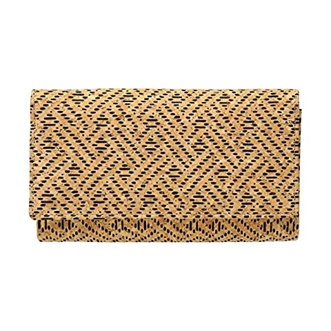 Hudson & James Ladies Designer Cork Vegan RFID Blocking Shield Compact Card Holder Wallet Purse Multi Card Women Clutch Wallet Cover