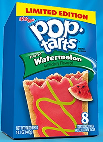 Kellogg's, Pop-Tarts, Limited Edition, Frosted Watermelon Toaster Pastries, 8 Count, 14.1oz Box (Pack of 3)