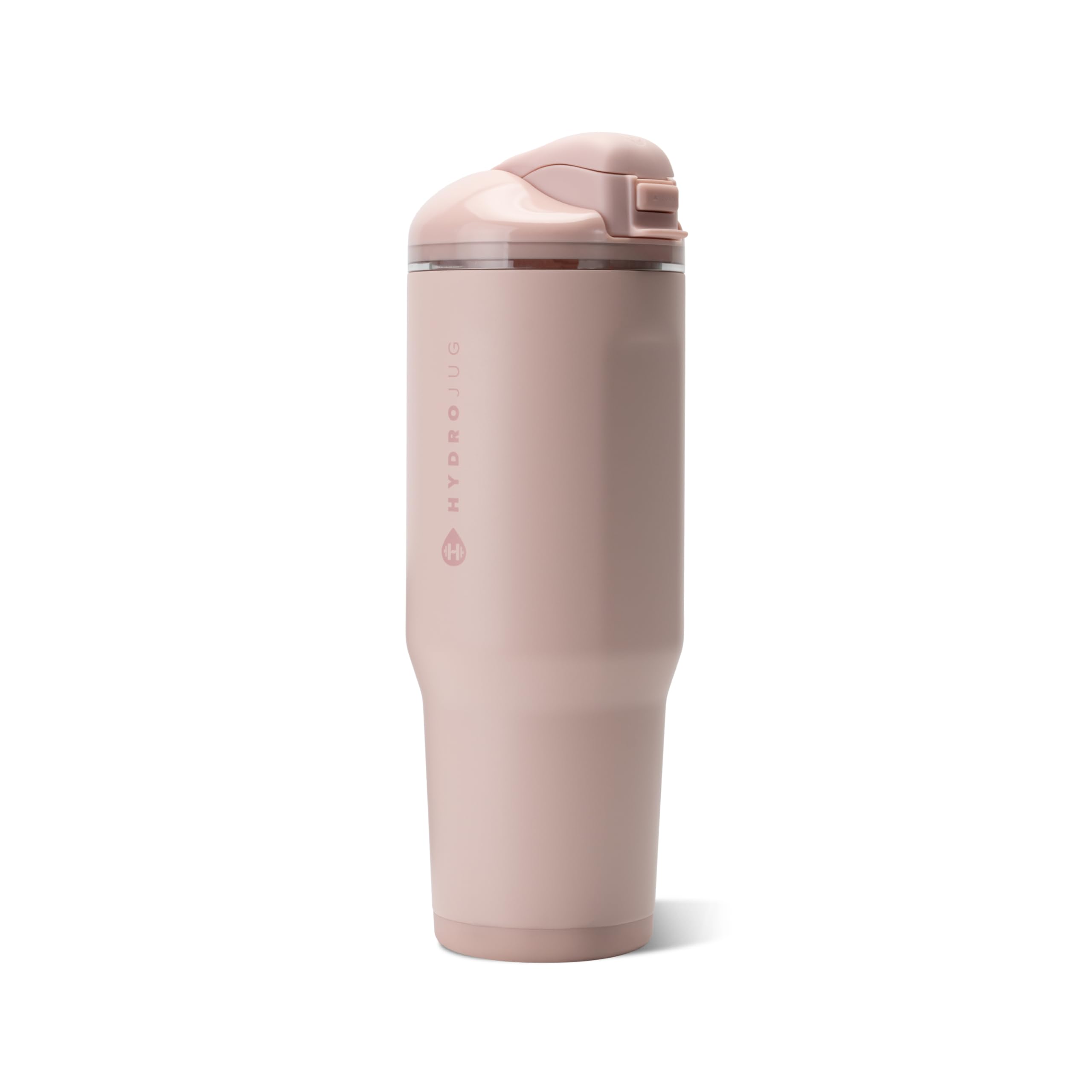 HydroJug Ease2o Water Bottle with Straw & Chug Lid, Stainless Steel, Vented Cap to Help Reduce Pressure, Water-Level Window, Cup Holder Friendly, Non-Slip Base – 40oz, Dusty Rose
