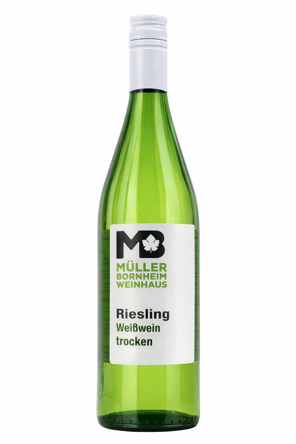 Weinhaus Müller Bornheim Pfalz Riesling Trocken Qualitätsweißwein – Deutscher Weißwein aus der Pfalz, 1L Flasche, 18er Karton
